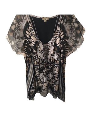 live and let live Abstract Butterfly Sublimation Tunic Artsy Boho Graphic Top